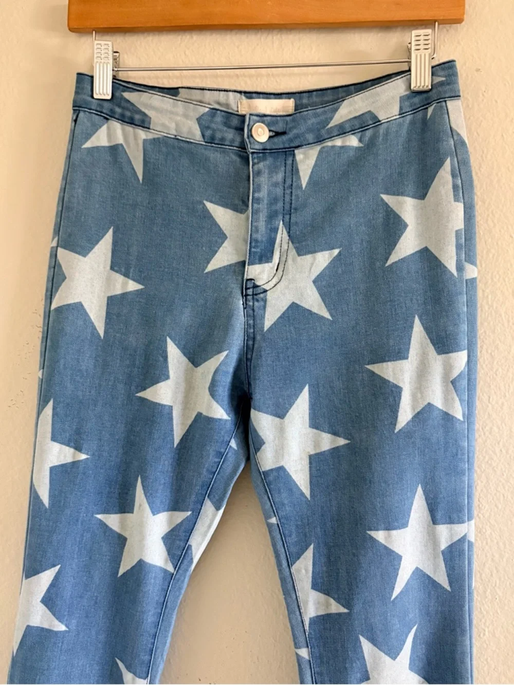 Altar'd State Star Print Super Flare Bell Bottom Jeans - Small